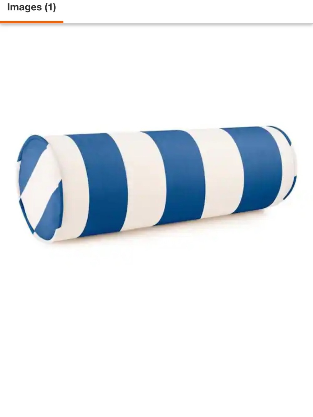 NEW Austin Horn Sunbrella Blue & White Striped Neck Roll Bolster Pillow outdoor